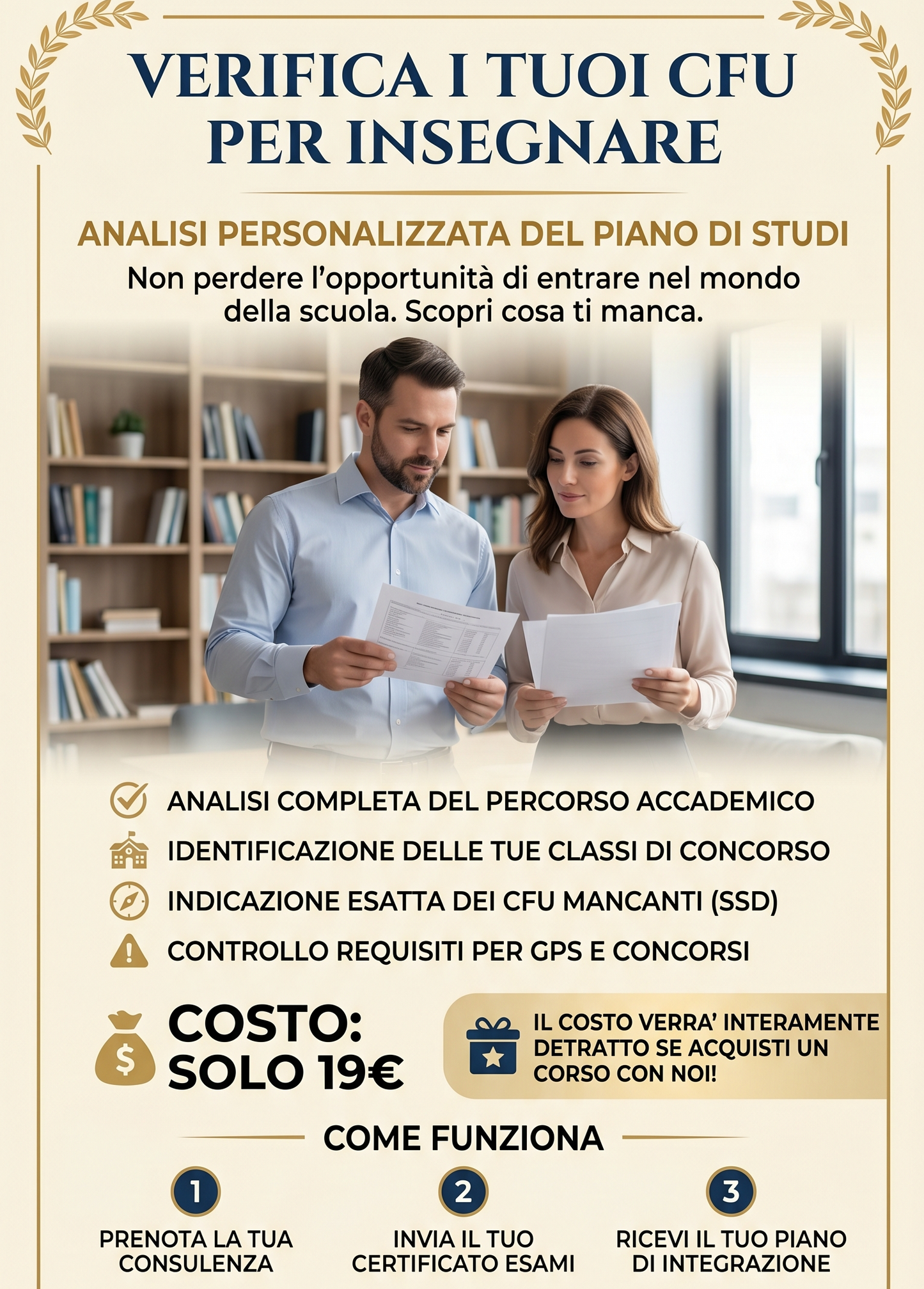 consulenza piano di studi cfu universitari gps insegnamento laurea giurispudenza  economia psicologia sociologia