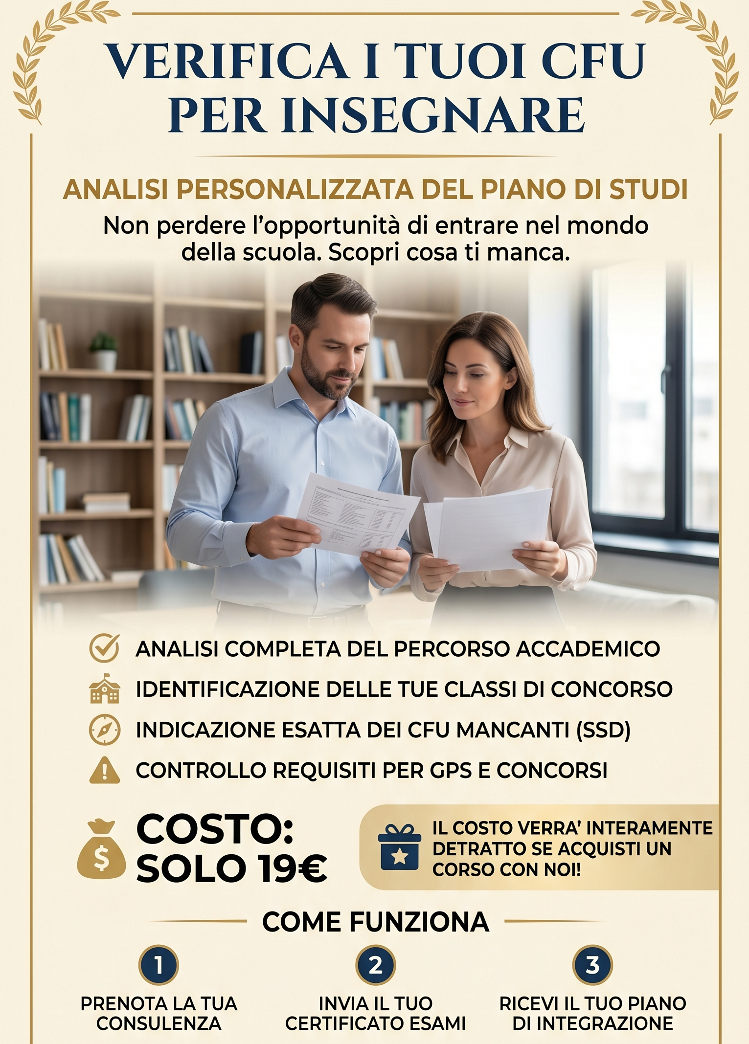consulenza piano di studi cfu universitari gps insegnamento laurea giurispudenza  economia psicologia sociologia